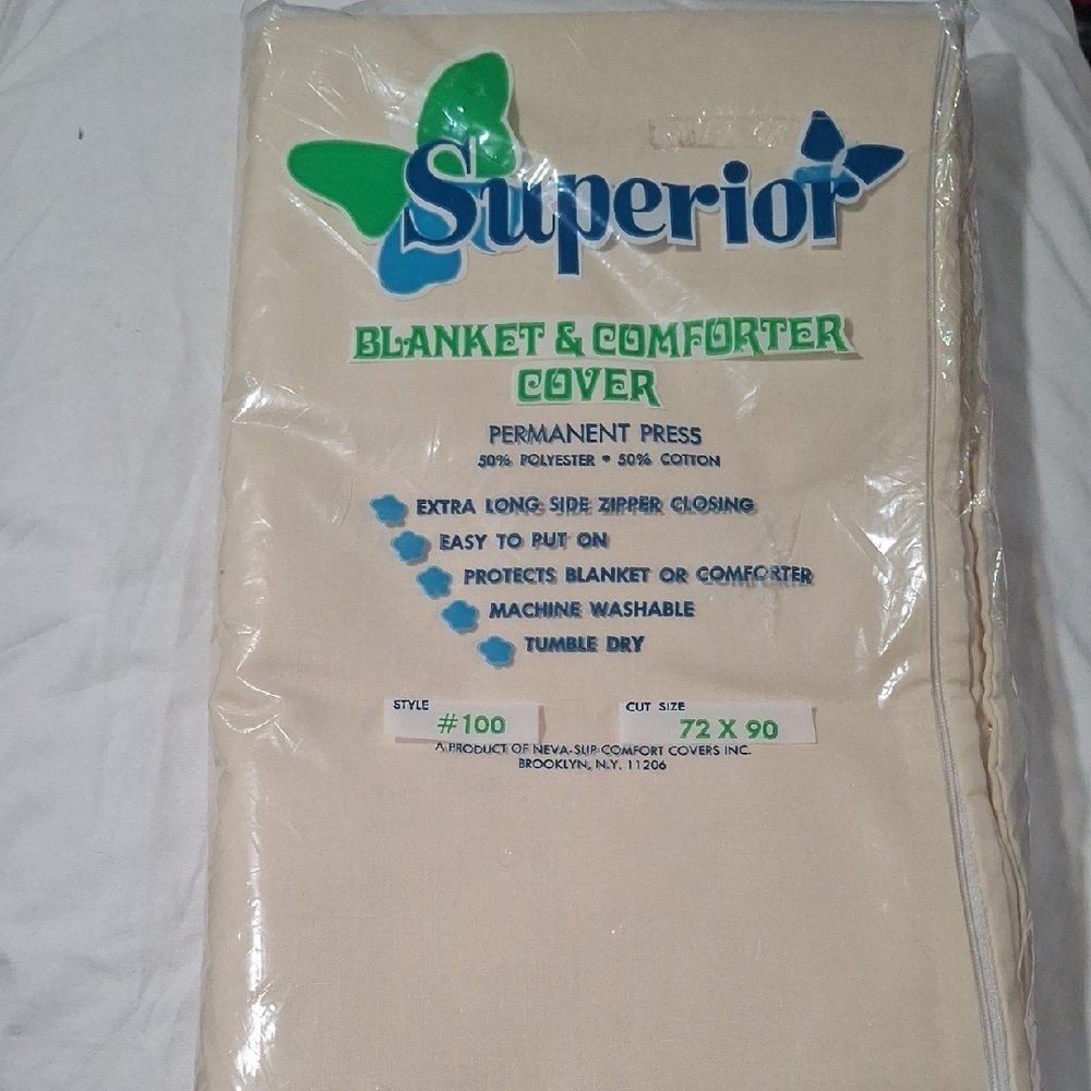 New.Superior Cream Blanket & Comforter Cover Size 72×90